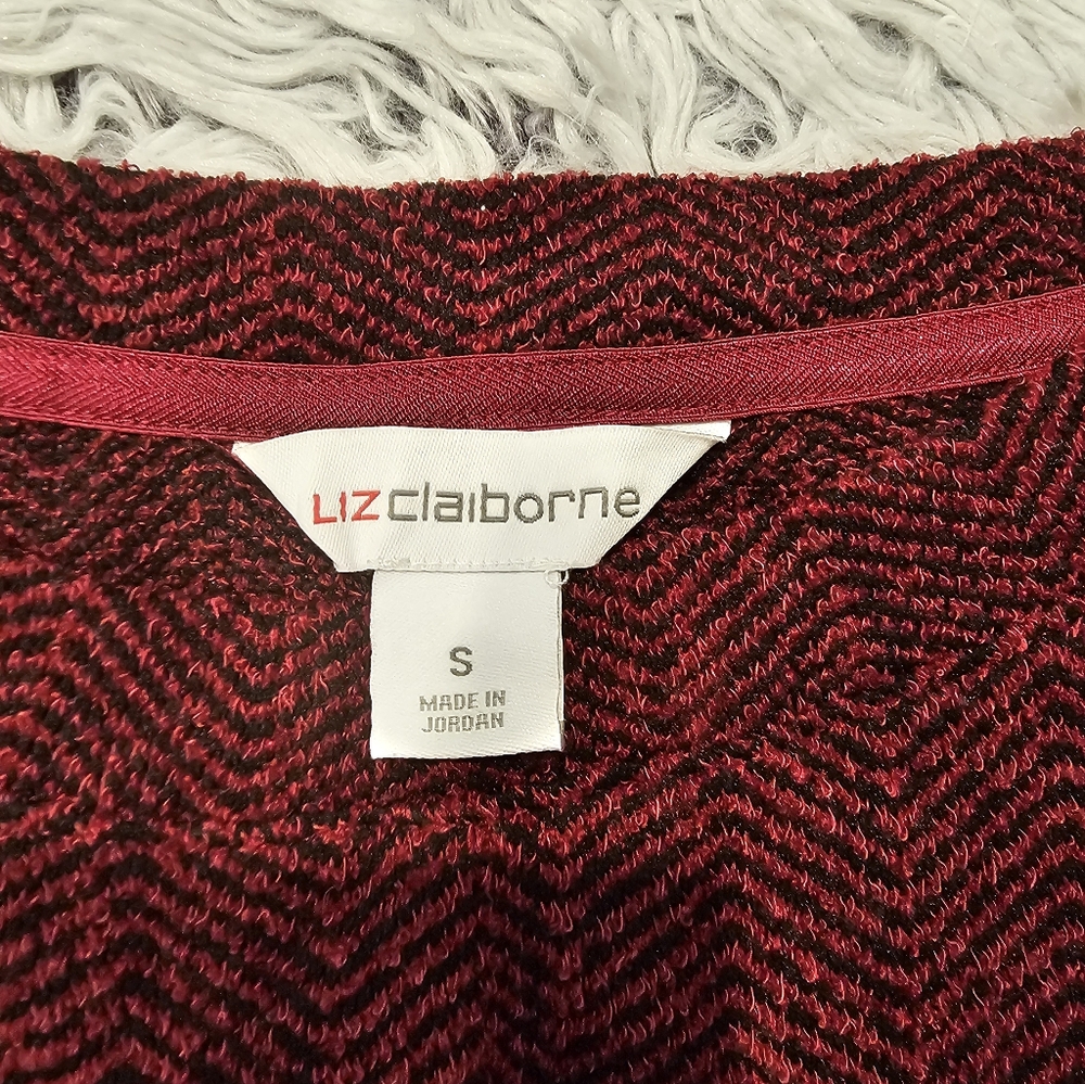 Liz Claiborne Red and Black Sweater